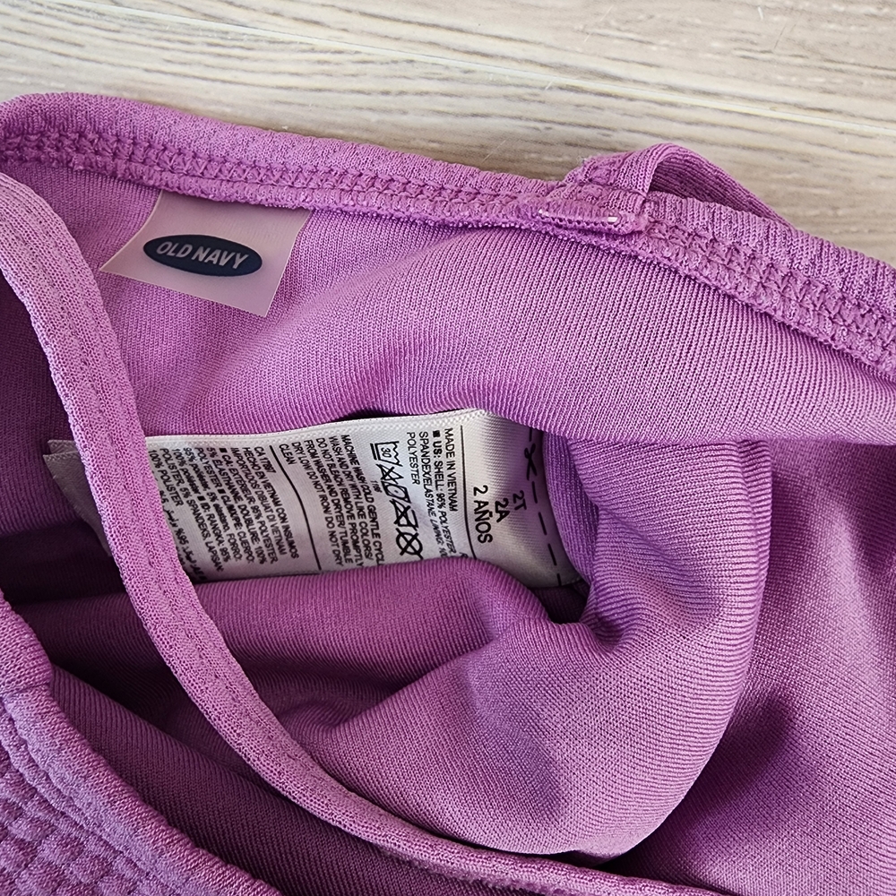 Girls 2T Purple Swim Suit - Picture 2 of 2